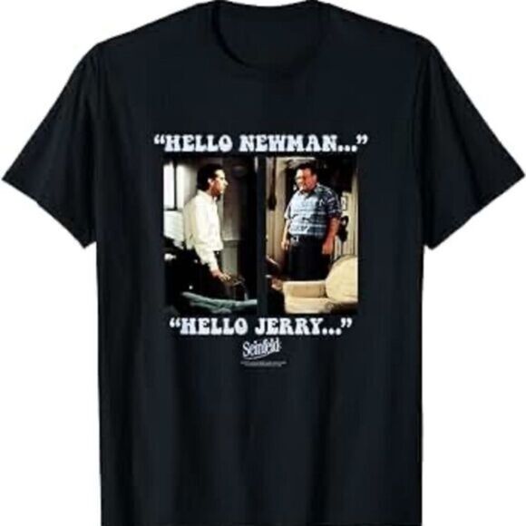 NWOT Unisex Seinfeld Black Short Sleeve Graphic Tee Shirt - Size Small - Picture 1 of 5